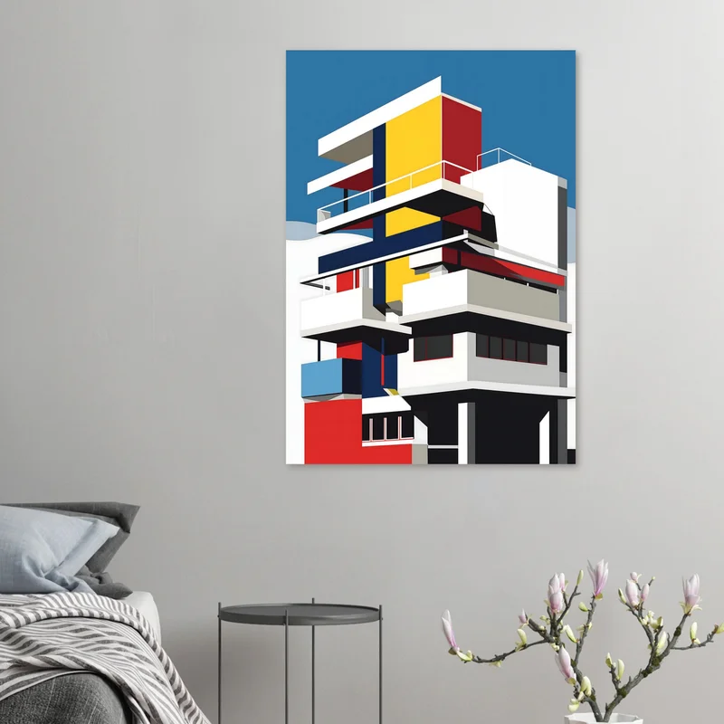 Contre-Plongée, affiche architecture Bauhaus, en situation