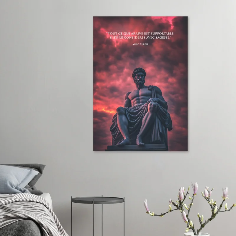 Tout est supportable, affiche citation de Marc Aurèle, en situation