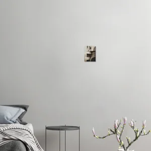 Poster Architecture Abstraite aux Courbes, Tons Beige, Taupe et Noir – 13x18 cm
