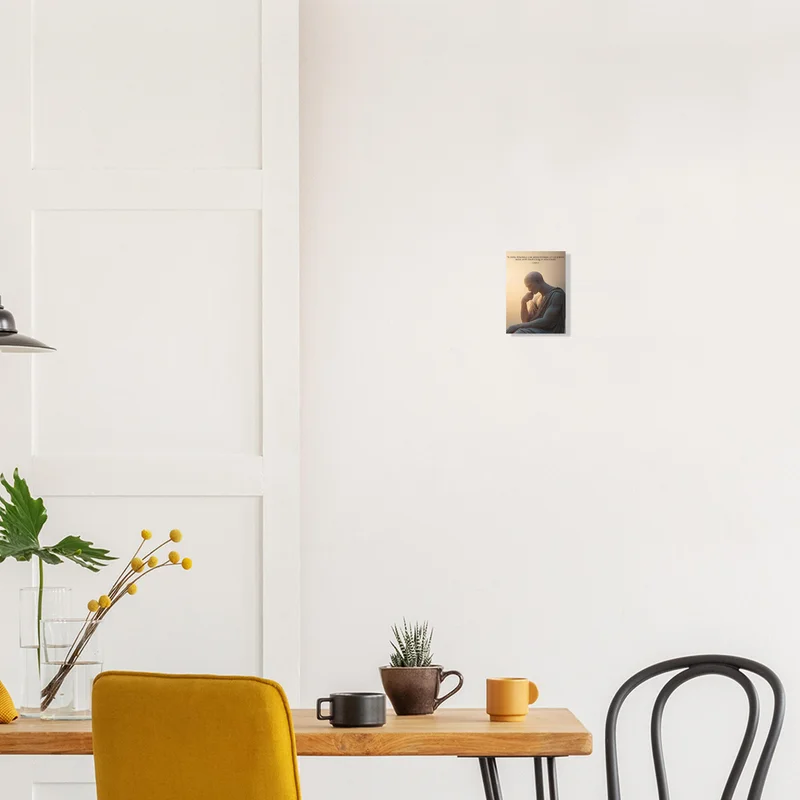Une bibliothèque et un jardin, affiche citation de Cicéron — en situation
