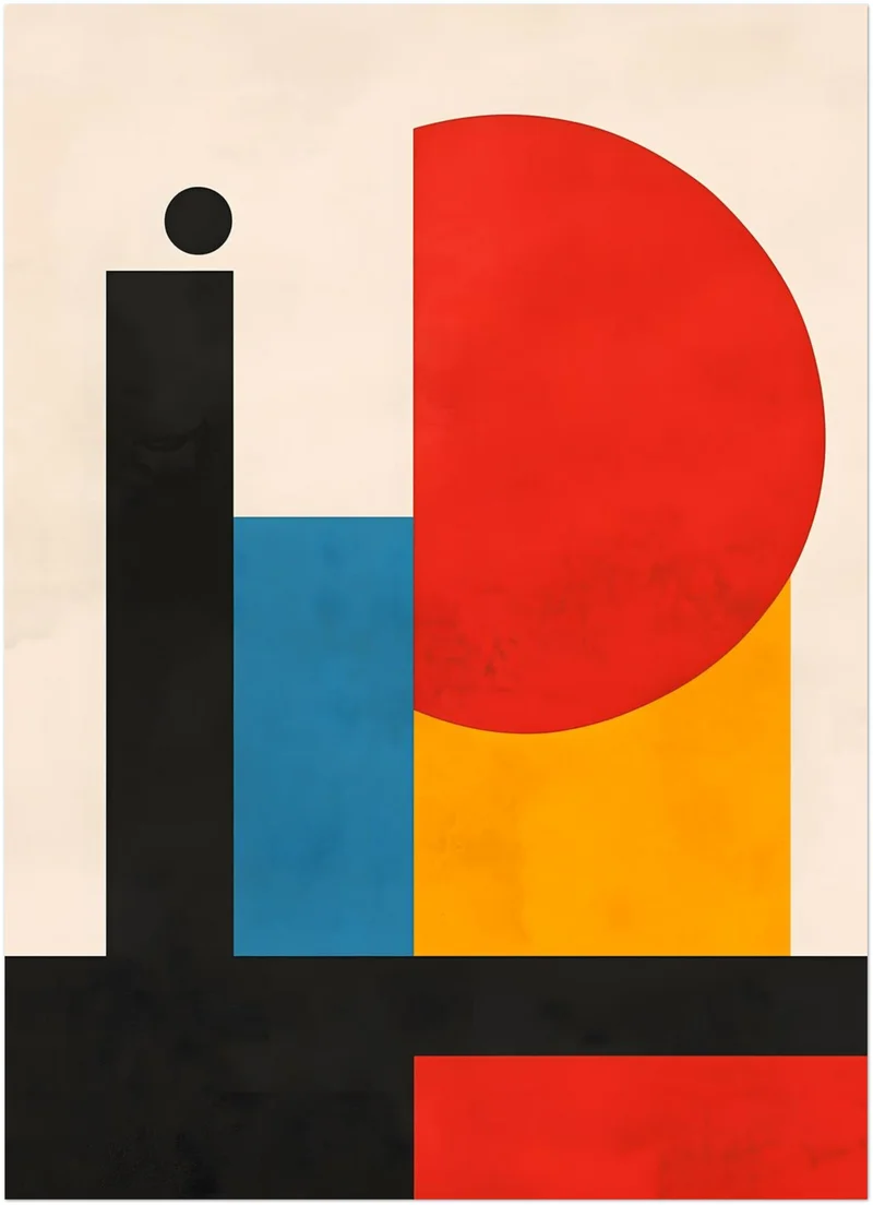 Le Veilleur, affiche Bauhaus abstraite
